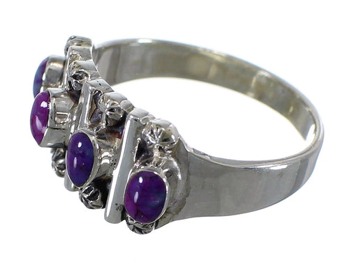 Magenta Turquoise Authentic Sterling Silver Ring Size 8-3/4 RX60774